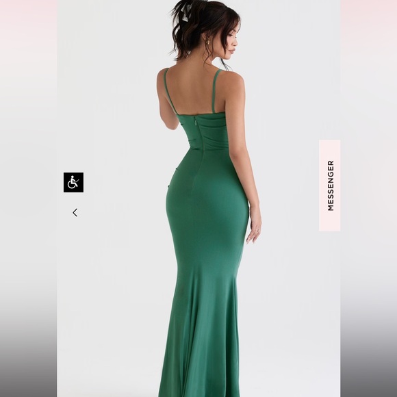 HOUSE OF CB- MILENA FOREST GREEN CORSET MAXI DRESS - Picture 6 of 10